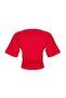 Kırmızı Düz Fitted Bisiklet Yaka Kısa Büzgülü Pamuklu Esnek Örme T-Shirt TWOSS26TS00052 - 6