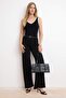 Siyah Wide Leg/Geniş Paça Kemerli Normal Bel Soft Touch Penye Örme Pantolon TWOSS26PL00149 - 4