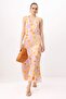 Pink Floral Pattern Halter Neck Maxi Woven Dress Twoss26El00319