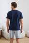 Indigo Regular Cut Striped Cotton Knitted Pajama Set Tmnss26Pt00032 - 3
