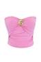 Pembe Düz Straplez Kolsuz Aksesuar Detaylı Örme Sandy Şık/Gece Bluz TPRSS25BZ00032 - 7
