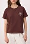 Brown Embroidered Regular Fit 100% Cotton Knitted T-Shirt Twoss26Ts00169 - 3