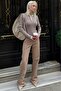 Mink Button Collar Long Sleeve Corded Fabric Slim Fit Women's Body Mg2729 - 4