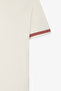 Men's Ecru Claret Red Regular Fit Relaxed Cut Polo Neck 100% Cotton T-Shirt - 8