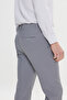 Men's Gray Slim Fit Slim Fit Waist Tie Side Pocket Seersucker Patterned Trousers - 8