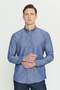 Men's Oxford Easy-Iron Anti-Sweat Cotton Shirt Navy Blue Button down Collar Slim Fit Slim Fit - 5