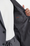 Men's Anthracite Slim Fit Slim Fit Swallow Neck Tie Waist Suit - 6