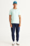 Men's Mint 100% Cotton Slim Fit Slim Fit Crew Neck Basic T-Shirt - 3