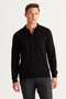 Men's Black Non-Pilling Anti Pilling Fabric Standard Fit Normal Cut Polo Neck Knitwear Sweater - 5