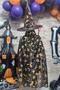 Halloween Cape Luxurious Black Cape with Gold Print for Halloween