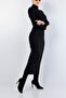Women's Mock Neck Long Sleeve Hijab Suitable Ribbed Knit Fabric Dress Boy 135 cm - 4