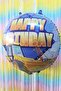 Round Construction Themed Foil Balloon Happy Birthday Written Construction Concept Birthday Balloon 45cm - 3