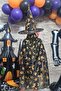 Halloween Cape Luxurious Black Cape with Gold Print for Halloween - 3