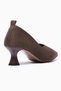 Women's Knitwear Stiletto Pointed Toe Heeled Shoes Astrev Brown - 5