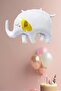 Large Elephant Foil Balloon White with Gold Detail - 2