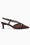 Women's Suede Stiletto Pointed Toe Strappy Open Back Heeled Shoes Cora Brown - 2