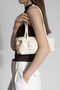 Women's Double Zippered Hand and Shoulder Bag with Internal Pocket Darvin Ecru - 3