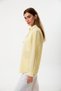 Yellow Long Sleeve Women's Linen Shirt - 3