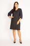 Women's Large Size Navy Blue Glitter Detailed Sleeves Chiffon Dress 65n34746 - 2