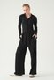 Black Elastic Waist Pants Shirt Set 3003 - 6