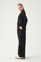 Black Elastic Waist Pants Shirt Set 3003 - 3