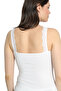 Women's Cotton Stretch Fabric Lace Detailed Thin Strap Stylish Undershirt - White 3099 - 4