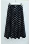 Polka Dot Lined Skirt with Zipper on the Back - Black - 8