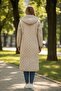 Women's Large Size Plaid 120 Cm Seasonal Light Beige Quilted Coat 1042 - 2