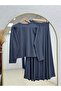 Darinka Front-Gazi Stitched Skirt Suit-Nl673 Anthracite - 8