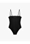 Straight Fit Removable Strap Detail Strapless Swimsuit - 4