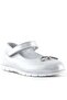 Genuine Leather Silver Velcro Ribbon Detailed Girls' Ballerinas - 2