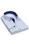 Classic Long Sleeve Thick Striped Gift Boxed Men's Shirt Fs-001260 - White Cobalt Blue - 8