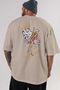 Zeus Nami Anime Back Printed Beige Oversize T-shirt 100% cotton Men Women - 5