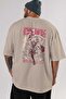 MONKEY D. LUFF-ONE PIECE 1 Anime Back Printed Beige Oversize t-shirt 100% cotton Men Women - 5