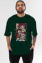 SUPER NOVAS one piece Anime Front Printed Emerald Green Oversize t-shirt Men Women