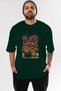MONKEY D. LUFFY 1 Anime Front Printed Emerald Green Oversize t-shirt Men Women