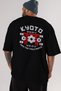 Kyoto Find Peace Back Printed Black Oversize T-shirt Unisex Men's Women's Crew Neck
