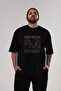 Manchester Front Printed Black Oversize T-shirt Unisex Men's Women's Crew Neck - 3