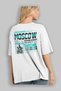 Moscow Back Printed White Oversize T-shirt Unisex Men's Women's Crew Neck - 2