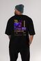 Cyberpunk Printed Back Printed Black Oversize T-shirt Men's Women's Crew Neck - 5