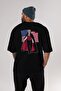 Trump Dracula Back Printed Black Oversize T-shirt Unisex Men's Women's Crew Neck - 4