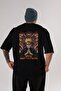 Naruto (10) Anime Back Printed Black Oversize T-Shirt Men Women - 3