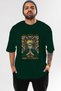 NARUTO (10) Anime Front Printed Emerald Green Oversized t-shirt Men Women