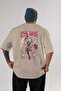 MONKEY D. LUFF-ONE PIECE 1 Anime Back Printed Beige Oversize t-shirt 100% cotton Men Women