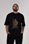 Sparta Front Printed Black Oversize T-shirt Unisex Men's Women's Crew Neck - 7
