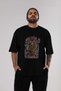 ONE PIECE (8) Anime Patterned Black Oversize T-Shirt - Men and Women - 6