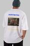 Artistic Printed Streetwear Back Printed White Oversized t-shirt for Men and Women, Crew Neck - 5