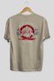 Kratos Gym Back Printed Beige Oversize T-Shirt Crew Neck Cotton Men's Women's - 2