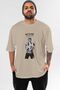 Roronoa Zoro 3 Pre-Printed Beige Oversize T-Shirt Unisex Men's Women's Crew Neck