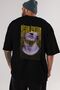 Visualization Printed Back Black Oversized T-Shirt for Men and Women, Crew Neck - 5